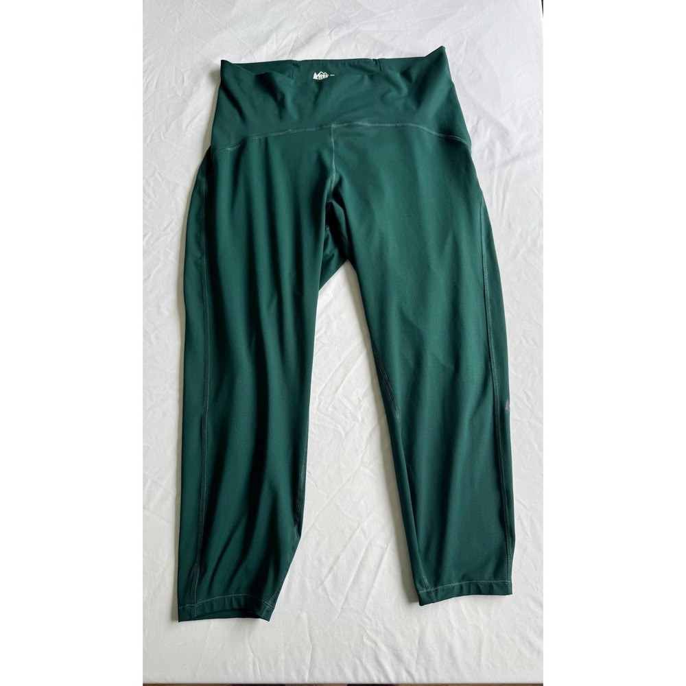 REI Co-op Active Pursuit Cropped Leggings Green Women's 2XL Hiking Gorpcore Yoga